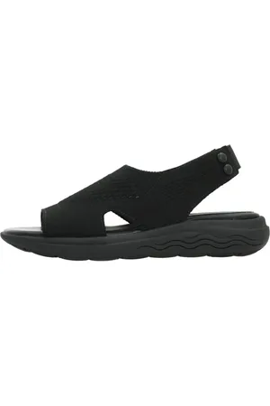 Geox Femme, Chaussures, Noir, Taille: 39 EU Sandales Plates Élégantes