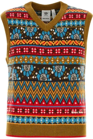 adidas Homme, Pulls, Multicolore, Taille: XS Gilet Mélange Brodé