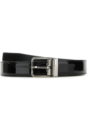 Dolce & Gabbana Homme, Accessoires, Noir, Taille: 90 CM Ceinture Vernie Sans Logo