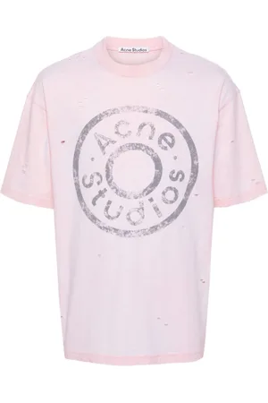 Acne Studios Femme, Tops, Rose, Taille: 40 FR T-shirt Logo Boutonné