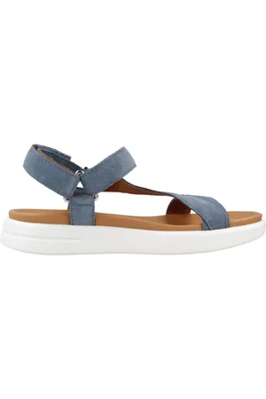 Geox Femme, Chaussures, Bleu, Taille: 38 EU Sandales plates élégantes pour femmes