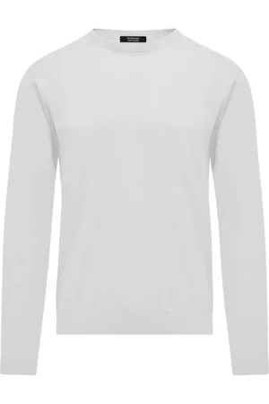 Bomboogie Homme, Pulls, Blanc, Taille: 3XL Linen and cotton crew-neck sweater