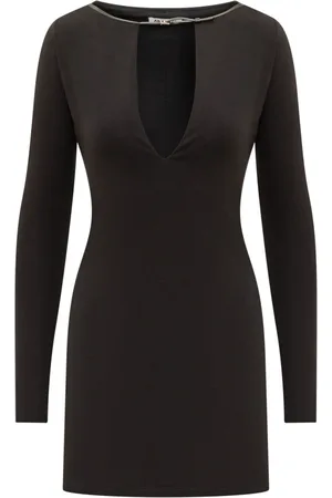 AMBUSH Femme, Robes, Noir, Taille: 38 FR Robe Mini Col en V
