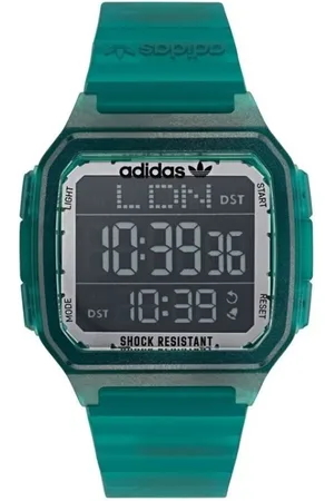 adidas Homme, Accessoires, Vert, Taille: ONE Size Montre Digitale Quartz en Résine Verte