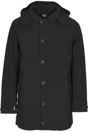 save the duck Homme, Vestes, Noir, Taille: L Trench-coat noir avec capuche amovible