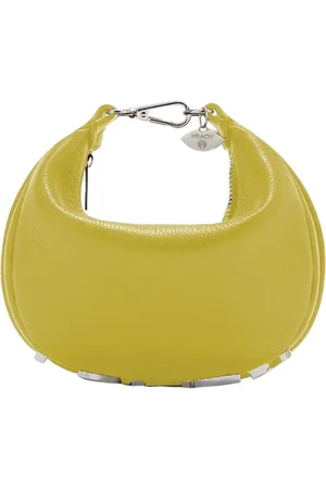 Silvian Heach Femme, Sacs, Jaune, Taille: ONE Size Sac Hobo en Cuir avec Lettrage Métallique