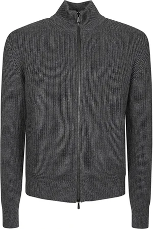 DRUMOHR Homme, Pulls, Gris, Taille: L Cardigan à Zip Élégant