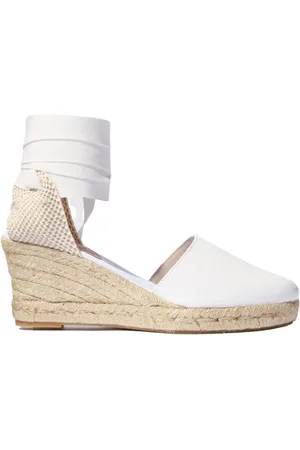 Scarosso Femme, Chaussures, Blanc, Taille: 40 EU Paloma Espadrilles - Compensées Artisanales en Cuir de Veau Blanc