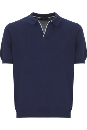 FAY Homme, Tops, Bleu, Taille: XL Polo Bleu avec Col et Manches Courtes