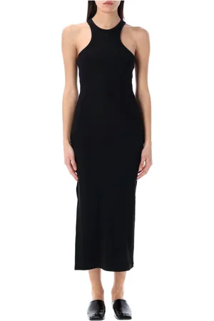 Courrèges Femme, Robes, Noir, Taille: 38 FR Robe Longue Côtelée