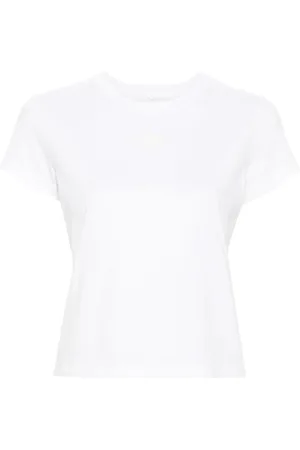 Alexander Wang Femme, Tops, Blanc, Taille: 36 FR T-shirt en Coton Blanc avec Logo Imprimé