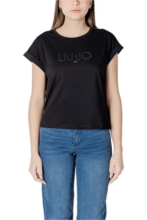Liu Jo Femme, Tops, Noir, Taille: 44 FR T-shirt Noir à Col Rond pour Femmes