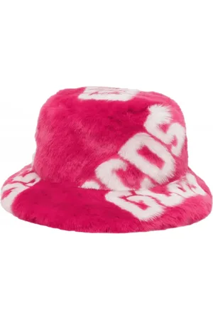 GCDS Unisex, Accessoires, Rose, Taille: ONE Size Chapeau Seau en Fausse Fourrure