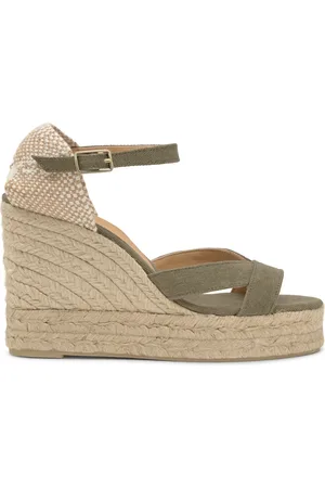 Castaner Femme, Chaussures, Vert, Taille: 36 EU Sandales À Talon Compensé DE 11 CM