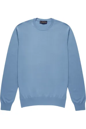 Brooks Brothers Homme, Pulls, Bleu, Taille: S Pull en coton Makò