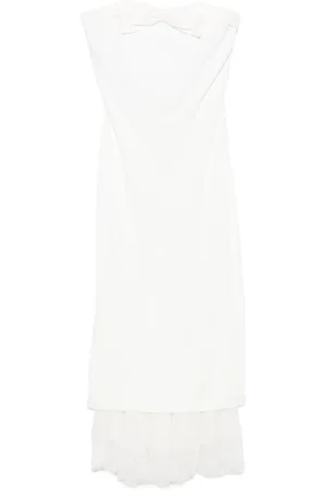 Alessandra Rich Femme, Robes, Blanc, Taille: 36 FR Robe Bustier en Dentelle Blanche