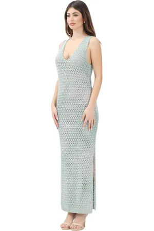 AKEP Femme, Robes, Vert, Taille: 40 FR Robe longue verte design contemporain
