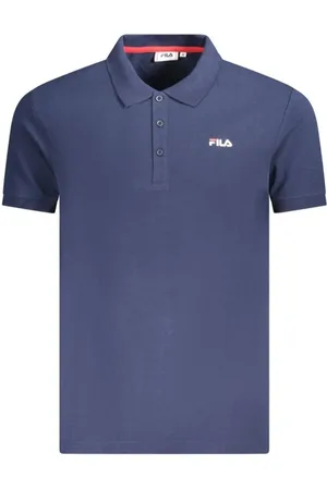 Fila Homme, Tops, Bleu, Taille: L Polo en Coton Bleu avec Broderie