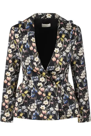 GIUSEPPE DI MORABITO Femme, Vestes, Multicolore, Taille: 36 FR Chemise Noire à Fleurs Évasée