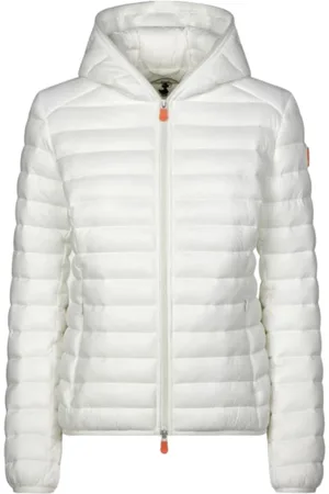 save the duck Femme, Vestes, Blanc, Taille: 44 FR Veste Blanche Matelassée à Motifs de Marguerites