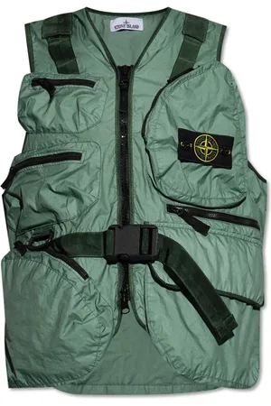 Stone Island Homme, Vestes, Vert, Taille: S Gilet avec plusieurs poches