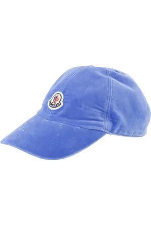 Moncler Femme, Accessoires, Bleu, Taille: ONE Size Casquette en velours avec écusson logo