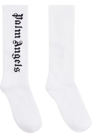 Palm Angels Homme, Sous-vêtements, Blanc, Taille: L Chaussettes en coton avec logo