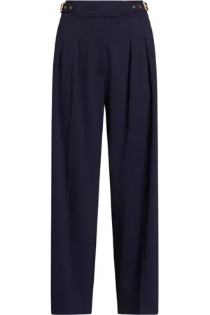 Ralph Lauren Femme, Pantalons, Bleu, Taille: 36 FR Pantalon à Jambes Larges