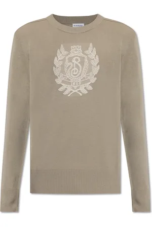 Burberry Homme, Pulls, Gris, Taille: 3XL Pull avec logo brodé