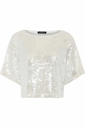 Bruuns Bazaar Femme, Blouses et Chemises, Gris, Taille: 40 FR Chemisier Mossrosebbginia Brillant Blanc Argent