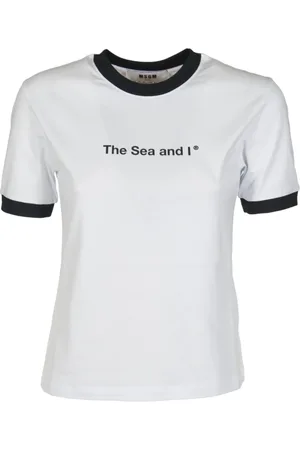 Msgm Femme, Tops, Blanc, Taille: 38 FR T-shirts Graphiques et Polos avec Impression