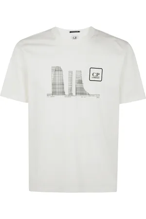 C.P. Company Homme, Tops, Blanc, Taille: S Bâtiments Urbains T-Shirt Jersey