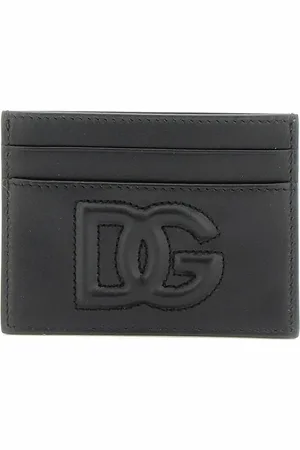 Dolce & Gabbana Femme, Accessoires, Noir, Taille: ONE Size Porte-cartes en Cuir avec Logo DG