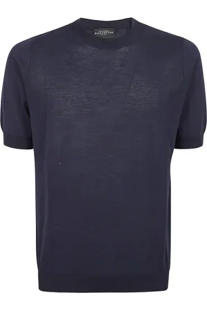BALLANTYNE Homme, Tops, Bleu, Taille: 3XL T-shirt Col Rond Bleu Marine