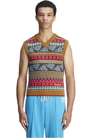 adidas Homme, Pulls, Multicolore, Taille: XL Gilet Tricoté Col en V