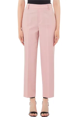 Liu Jo Femme, Pantalons, Rose, Taille: 42 FR Pantalon Rose avec Taille Élastique
