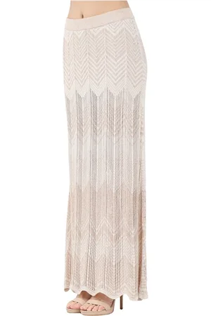 AKEP Femme, Jupes, , Taille: 36 FR Jupe longue tricotée avec motif zigzag géométrique