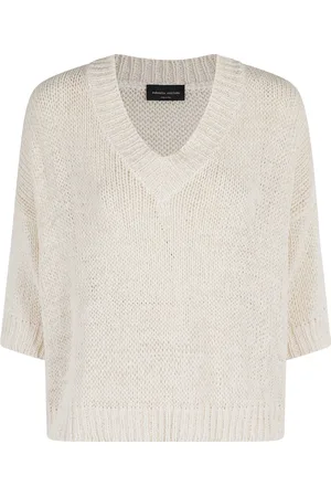 Roberto Collina Femme, Pulls, , Taille: 40 FR Pull col en V en Tissu Doux