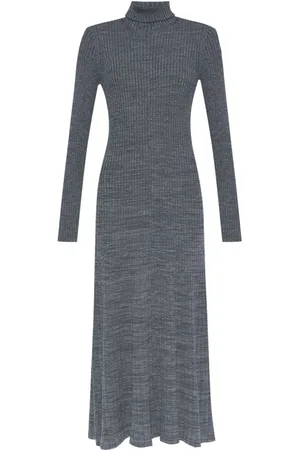 Moncler Femme, Robes, Gris, Taille: 40 FR Robe Longue à Écusson Logo
