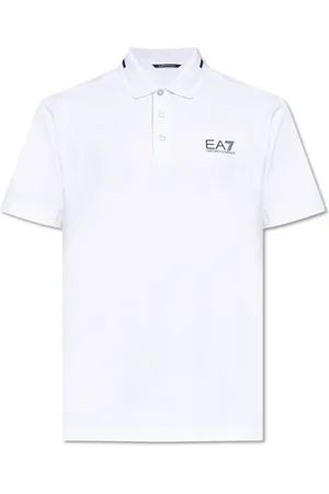 EA7 Homme, Tops, Blanc, Taille: S Polo avec logo imprimé