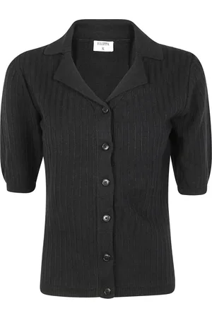 Filippa K Femme, Pulls, Noir, Taille: 40 FR Cardigan Col Manches Courtes Pull