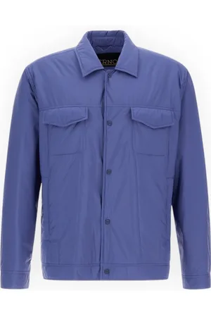 HERNO Homme, Vestes, Bleu, Taille: XL Ecoage Lisse Shacket Veste
