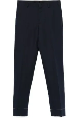 BRIONI Homme, Pantalons, Noir, Taille: XL Pantalon Oxford Bleu avec Crochet et Fermeture Éclair