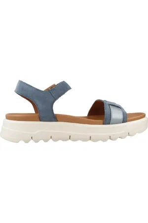 Geox Femme, Chaussures, Bleu, Taille: 37 EU Sandales Plates Élégantes