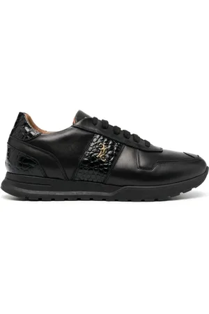 BILLIONAIRE Homme, Chaussures, Noir, Taille: 45 EU Baskets Lo-Top Décontractées en Cuir Noir