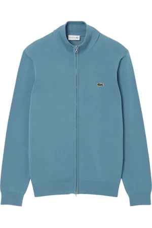 Lacoste Homme, Pulls, Bleu, Taille: XL Cardigan Bleu à Zip Style Minimaliste