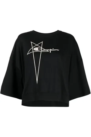 Rick Owens Femme, Tops, Noir, Taille: 36 FR Tommy Tee Cropped