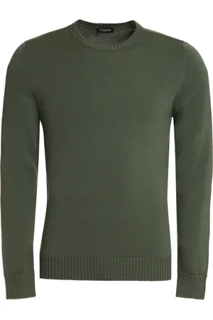 DRUMOHR Homme, Pulls, Vert, Taille: M Pull en laine mérinos côtelé