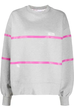 GCDS Femme, Sweatshirts et sweats à capuche, Gris, Taille: 40 FR Low Band Logo T-shirt Élégant