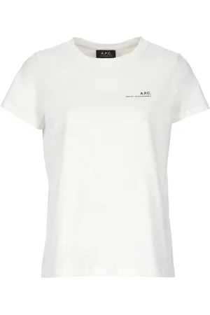 A.P.C. Femme, Tops, Blanc, Taille: 36 FR T-shirt en coton avec logo imprimé